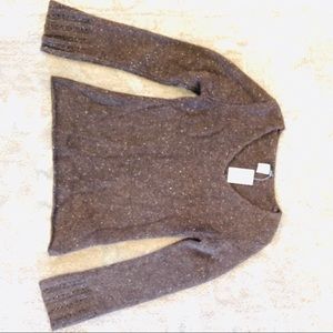 J Crew Brown Bell Sleeve Sweater